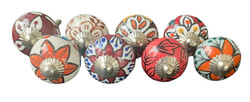 S8-22 Vintage stílusú porcelán bútorgomb szett (8 db-os)
