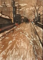 Berkes Antal (1874 - 1938)  : Utcarészlet