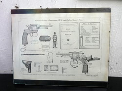 Karl Drassler Grafika M98 Tipusú Osztrák Revolver Rajza sorszámozott , aláírt 200/105 példány