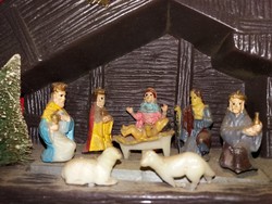 Retro Kisebb méretű műanyag BETLEHEM karácsonyi fa alatti ünnepi dísz 21x 18 állapot a képek szerint