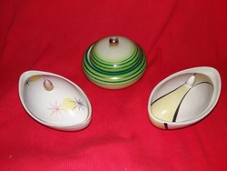 Art deco TÖRÖK JÁNOS féle porcelán bonbonier gyűjtemény 3 db EGYBE vegyes gyártótól a képek szerint