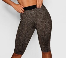 Új, 38-as/S-es arany színű, csillogós biciklis rövidnadrág, rövid leggings