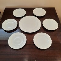 Fehér Herendi porcelán süteményes készlet
