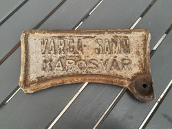 Nehéz antik öntött vas reklámtábla vagy cégér