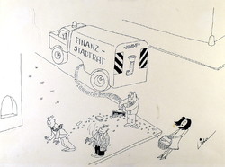 XX. német karikatúrista- grafikus (?) : UTCAI JELENET