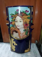 Faragó Hollóházi porcelán váza hibátlan 35 cm magas