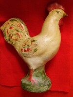 Antik cc. 1930 népi mázas kerámia persely kakas 22 x 19 cm képek szerint