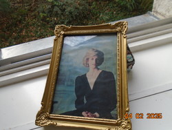 Lady Diana fotó nyomat blondel keretbe,üveg alatt