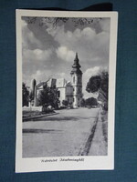 Képeslap,Jászberény,Ferences templom,emlékmű,utca látkép,részlet,1956-