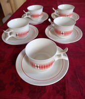 5 Személyes Cero Jelzett Porcelán Kávés Készlet