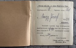 Kőszeg szab. kir. r. t. város Elektromos Műve 1929