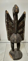 Fából faragott,senufo szarvascsőrű madár