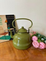 Gyönyörű zöld színű teáskanna zománcos zománcozott
