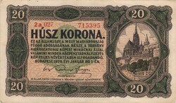 20 korona 1920  sorszám között nincs pont Gyönyörű