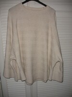 Gyapjú - kasmír - pamut lepel pulóver, bézs