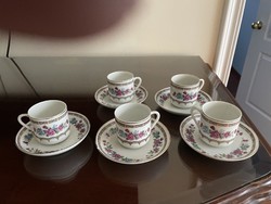 Retró kínai porcelán kávés mokkás csésze és csészealátét