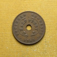 Dél-Rodézia 1943 1/2 fél penny - VI. György