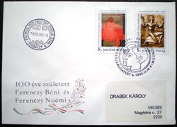 FF4047-8 / 1990 Ferenczy Noémi és Béni bélyegsor FDC-n futott
