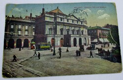 Régi képeslap Scala tér Milano 1923