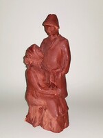 Süli Zakar Zita - Idős pár Terrakotta szobor 1999