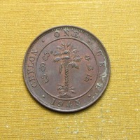 Ceylon 1943 1 cent - VI. György