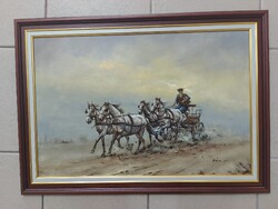 Bán Tibor: Hortobágyi négyes 40x60 olaj, farost