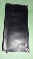 Retro fekete bőr férfi IRATTÁRCA pénztárca , K & H bank HIBÁTLAN 24 x 13 cm a képek szerint