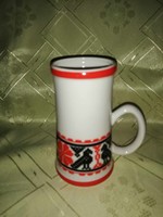 Hollóházi porcelán korsó (A3)