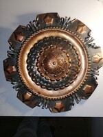 Réz, bronz fali dísztányér 28cm átmérőjű