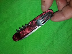 Antik bakelitnyelű többfunkciós Svájci bicska jellegű zsebkés kinyitva 17cm,penge 7cm képek szerint