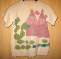 GYÖNYÖRŰ VINTAGE NŐI KÉZZEL KÖTÖTT PULÓVER