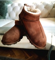 Size 34 sheepskin boots, sable, real fur lined winter shoes