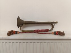 Antik trombita vörösréz réz rézfúvós hangszer katona militari 352 1343