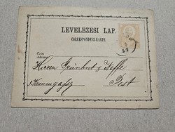 1872-es 2 kr díjjegyes levelezőlap Zombor