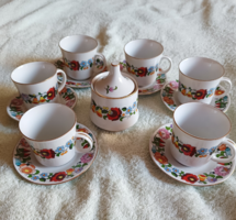 Kalocsai porcelán kávés keszlet