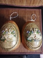 2db Vintage papirmasé húsvéti tojás