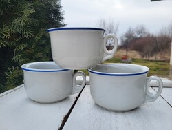 Zsolnay porcelán_antik, vastag komacsésze / kiöntőcsésze szett
