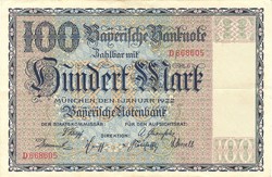 100 márka 1922.01.01. Németország München 3.