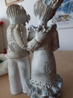 Kovács Éva figurális kerámia, 30 cm-es