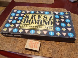 Retro hiánytalan kresz dominó oktató társasjáték szocreál kádár