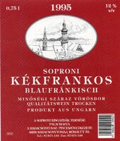 Boros címke: Soproni Kékfrankos.