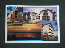 Képeslap,Balatonfenyves,mozaik,kápolna,templom,üdülő,szálló látkép,részlet, 1989-