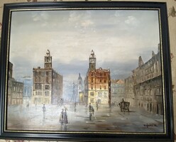 Vojnits Richard Esőben olaj 40x50 kerettel 46x56