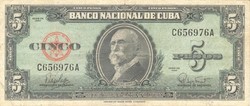 5 peso pesos 1960 Kuba 3.