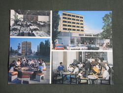 Képeslap,Boglárlelle,mozaik,SZOT Postás üdülő,szálló látkép,részlet, 1986-