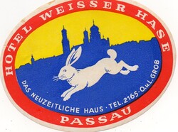 Hotel címke, bőröndcímke. Passau.