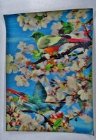 Régi ritka Japán  3D-s képeslap cseresznyevirágzás