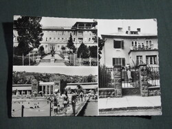 Képeslap,Balatonalmádi,mozaik,Postás üdülő,strand,fürdőház látkép,részlet, 1969-