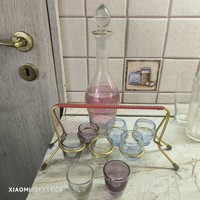 Retro italos készlet  eladó! Fém tartóban 6+2 pohár
