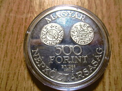 Ezüst 500 Ft 1988 Szt. István emlék érme  Ag:900  28 gr